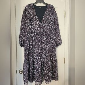 Madewell Floral Long Sleeve Dress